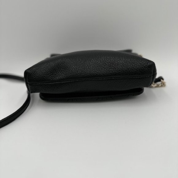 kate spade Black Leather Crossbody, Quilted Flap w/ Turn Lock Closure - Picture 5 of 7